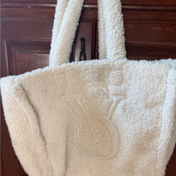 Victoria's Secret Handbags - Victoria's Secret Cream Sherpa Tote Bag